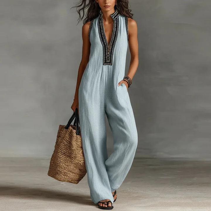 Darlene | Women's Lace Trim Jumpsuit-Omni Prime Goods