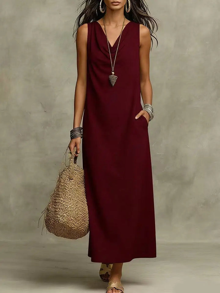 Dawson | Women's Linen Sleeveless Maxi Dress-Omni Prime Goods