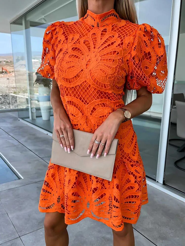 Delaila | Women's Lace Midi Dress for Evening Events