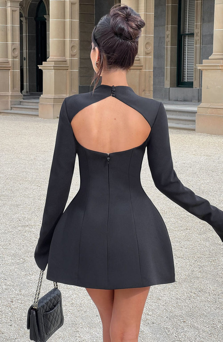 Donnabeth | Women's Elegant High-Neck Mini Dress with Sleeveless Design
