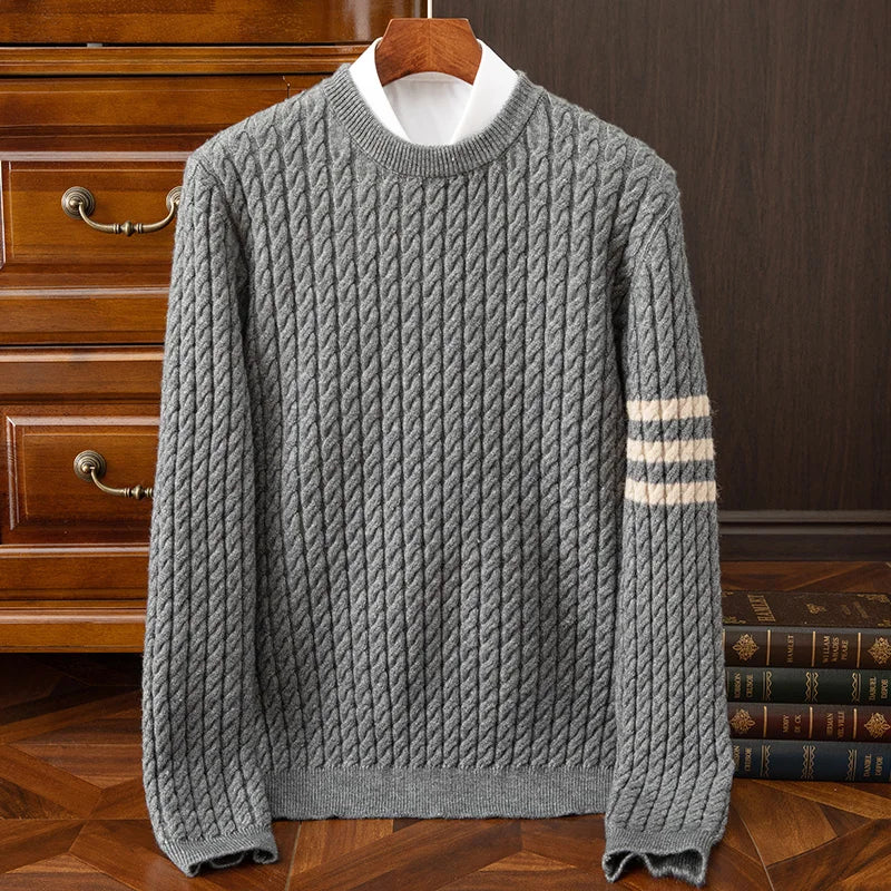 Men's Wool Blend Cable Knit Sweater