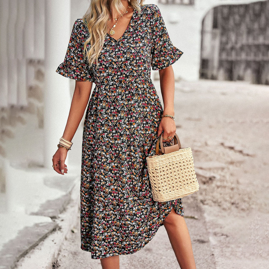 Emery | Women's Floral Autumn Midi Dress