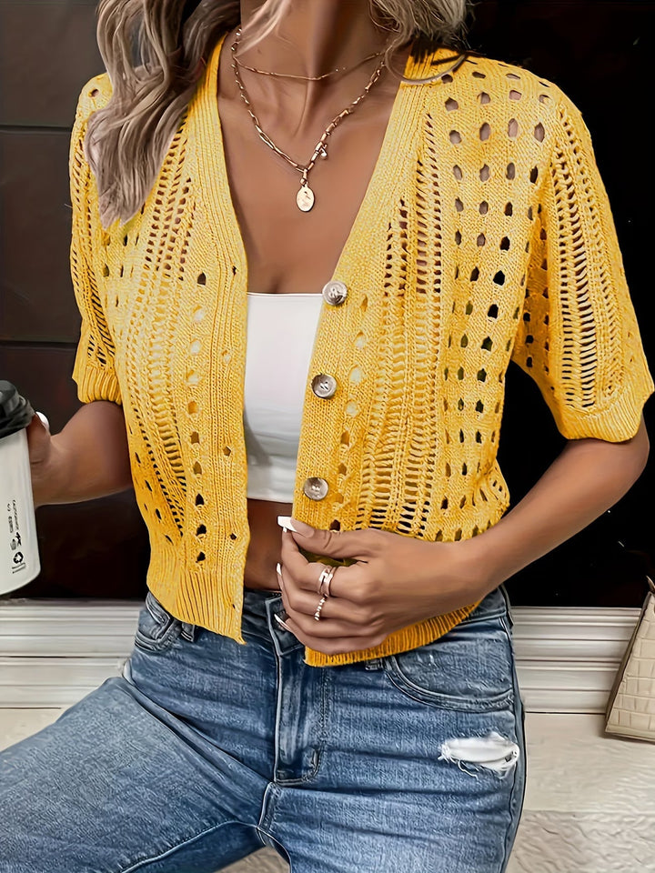 Women's Lightweight Summer Cardigan with Short Sleeves