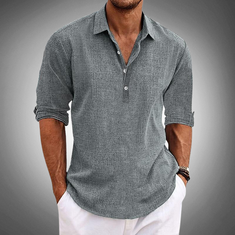 Elario | Men's Classic Premium Linen Dress Shirt-Omni Prime Goods