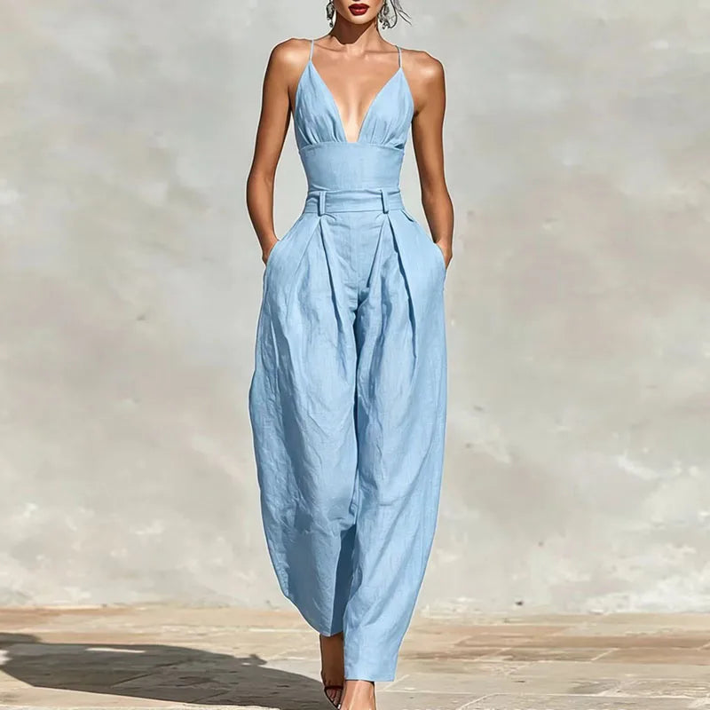 Elira | Women's Pocket Lounge Jumpsuit-Omni Prime Goods