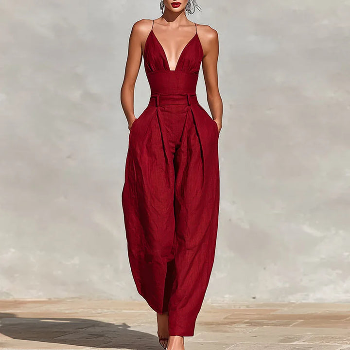 Elira | Women's Pocket Lounge Jumpsuit-Omni Prime Goods