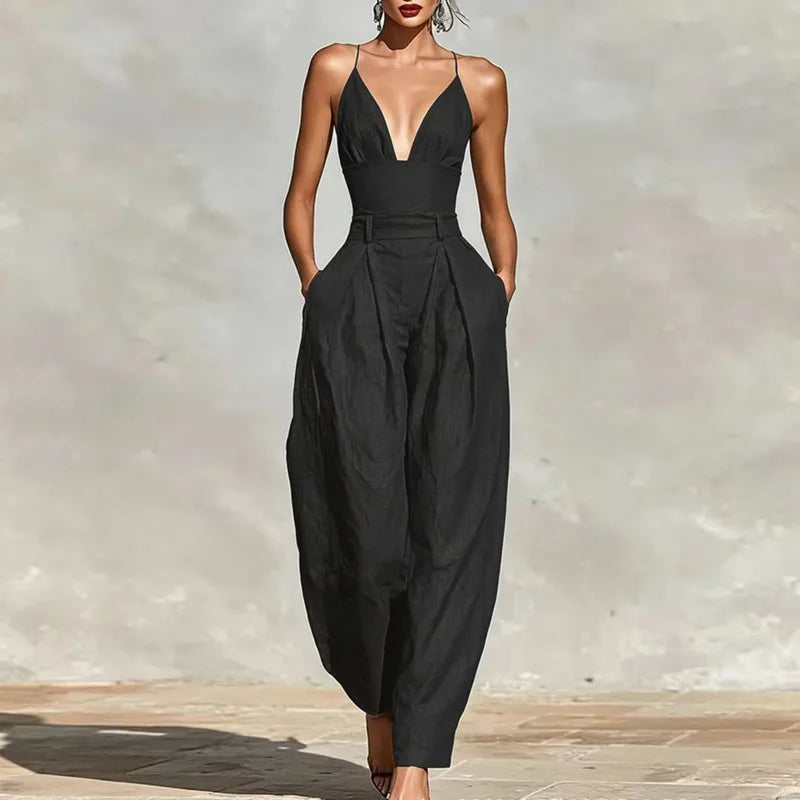 Elira | Women's Pocket Lounge Jumpsuit-Omni Prime Goods
