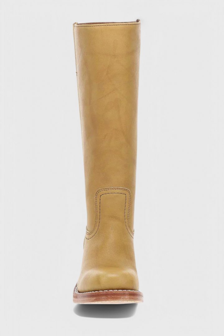 Ellaida | Women’s Leather Knee-High Heeled Boots-Omni Prime Goods