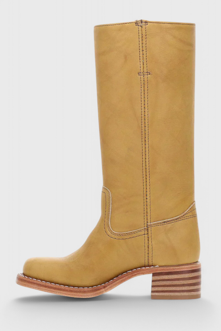 Ellaida | Women’s Leather Knee-High Heeled Boots-Omni Prime Goods