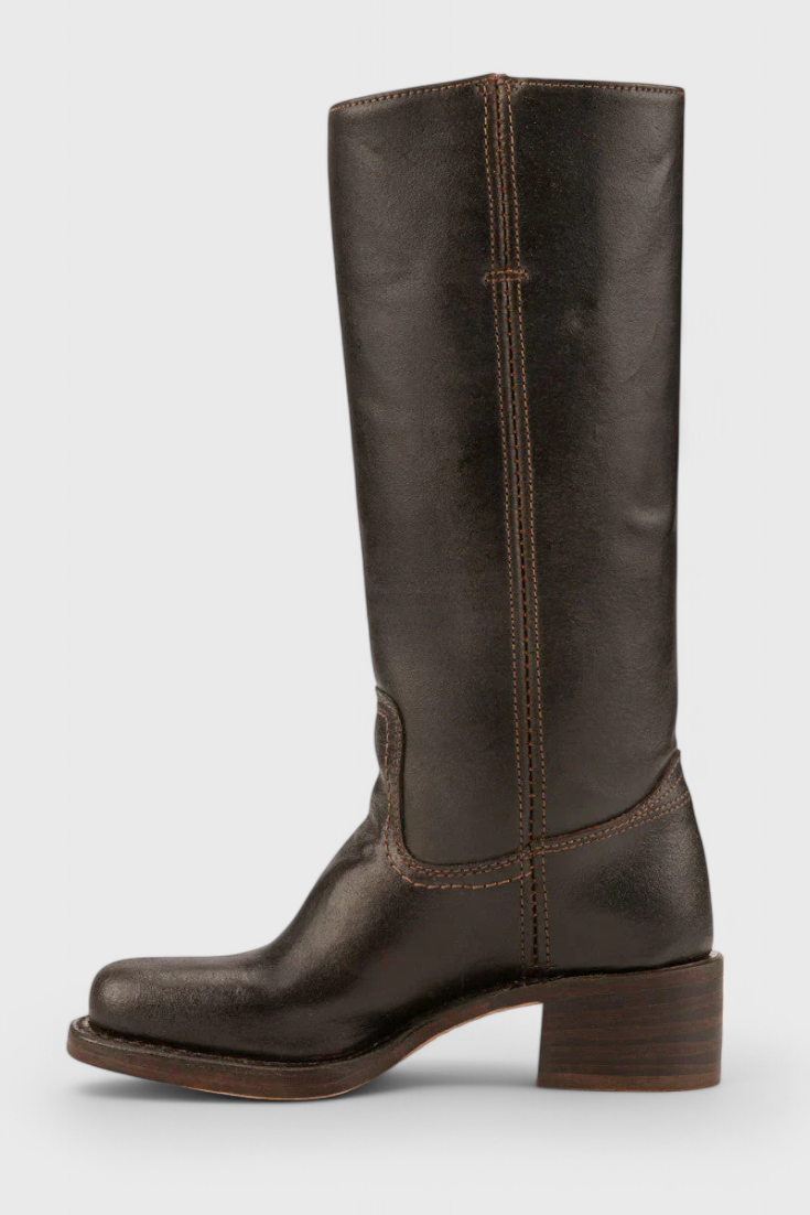 Ellaida | Women’s Leather Knee-High Heeled Boots-Omni Prime Goods