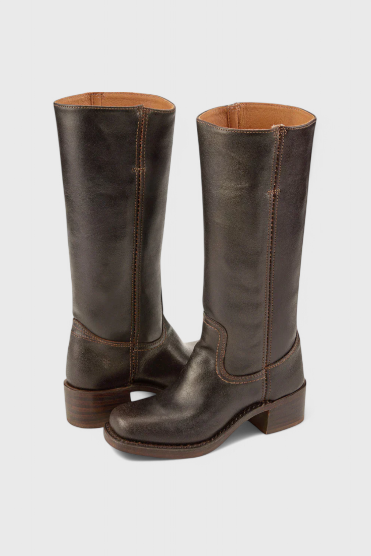 Ellaida | Women’s Leather Knee-High Heeled Boots-Omni Prime Goods