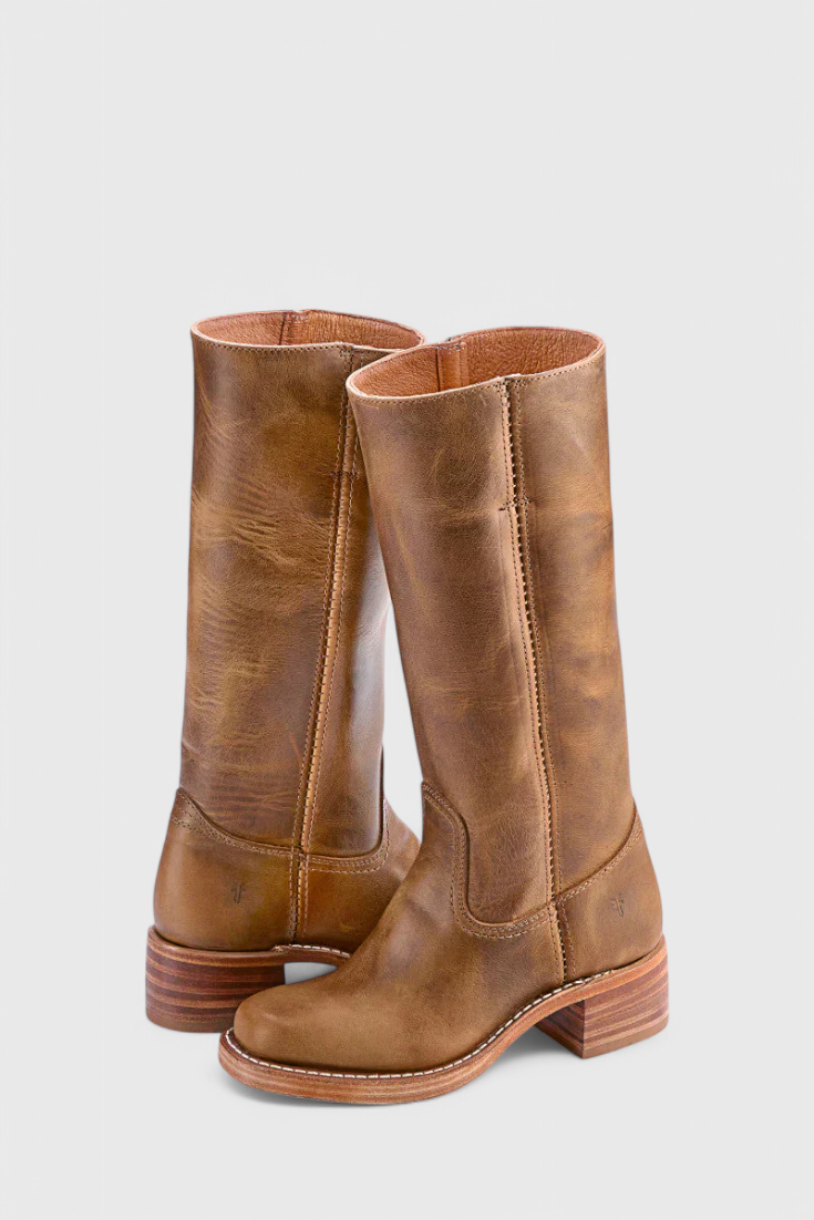 Ellaida | Women’s Leather Knee-High Heeled Boots-Omni Prime Goods