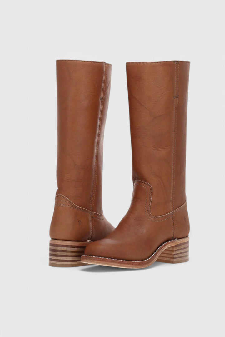 Ellaida | Women’s Leather Knee-High Heeled Boots-Omni Prime Goods