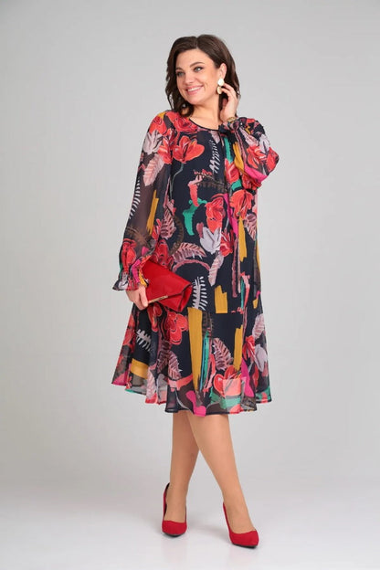 Ellen | Women's Long Sleeve A-Line Midi Dress for Every Occasion-Omni Prime Goods