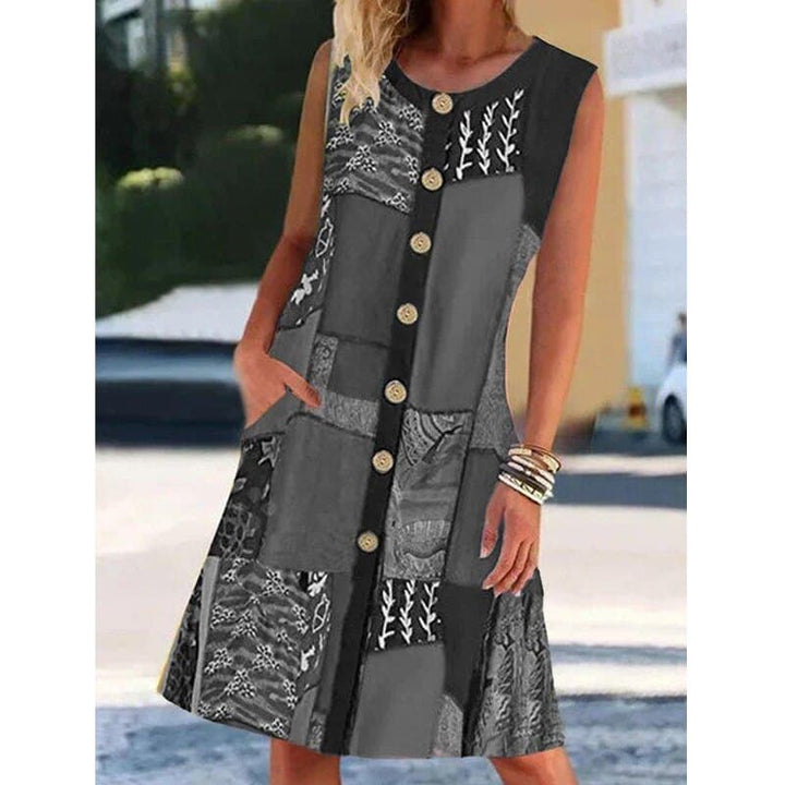Ellen | Women's Sleeveless A-Line Midi Dress-Omni Prime Goods