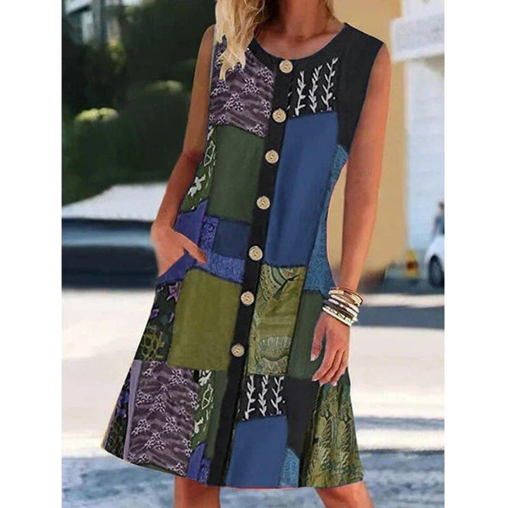 Ellen | Women's Sleeveless A-Line Midi Dress-Omni Prime Goods