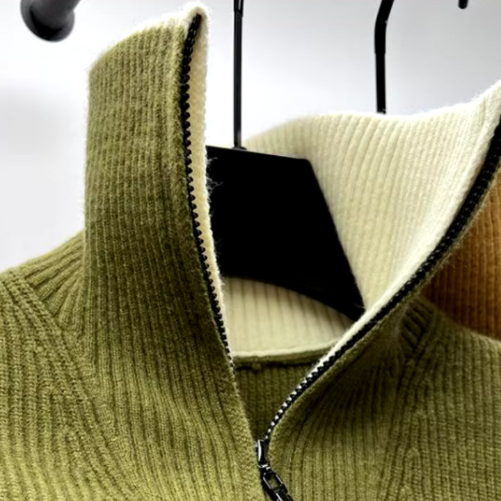 Men's Sporty Elegant Stand-Up Collar Pullover with Zipper