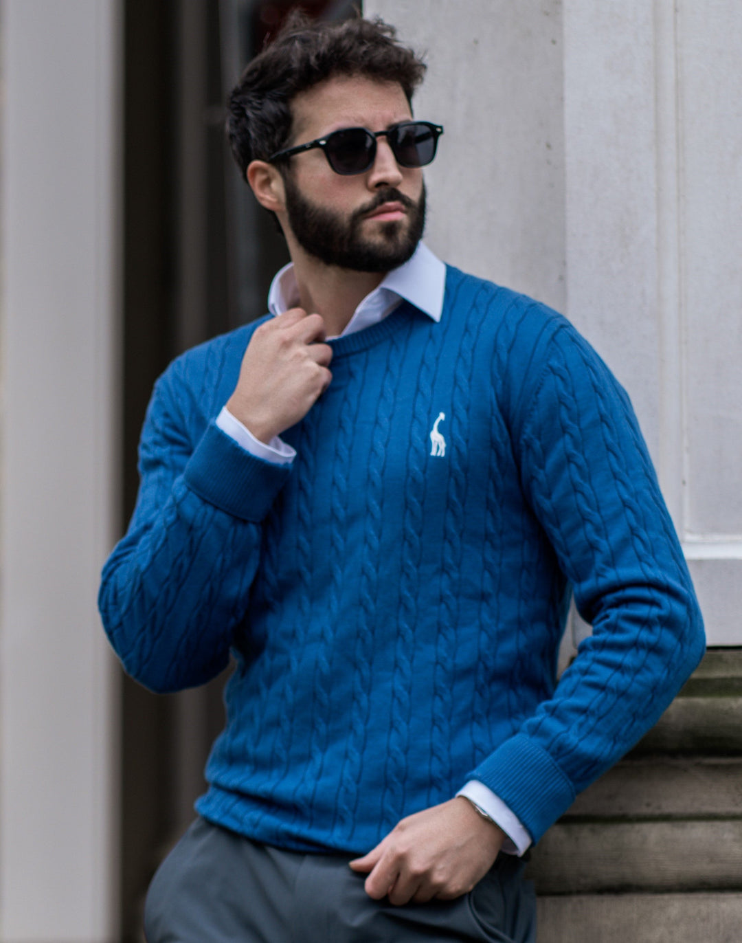 Men's Cable Knit Cotton Pullover Sweater