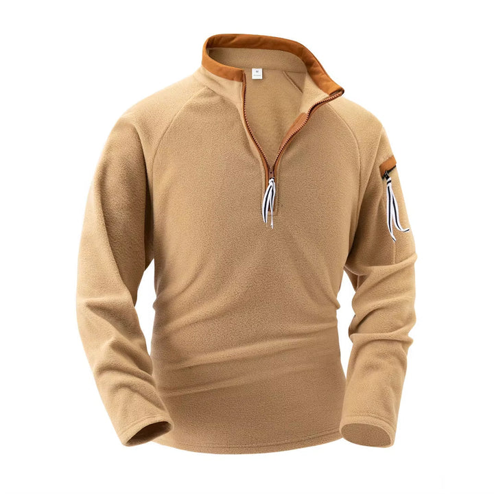 Men's Zippered Stand Collar Sweater - Cozy and Stylish