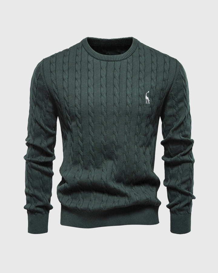 Men's Cable Knit Cotton Pullover Sweater