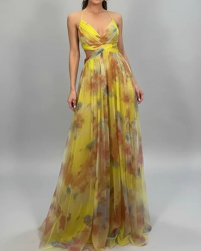 Floral A-Line Maxi Dress for Women | Elegant Summer Fashion