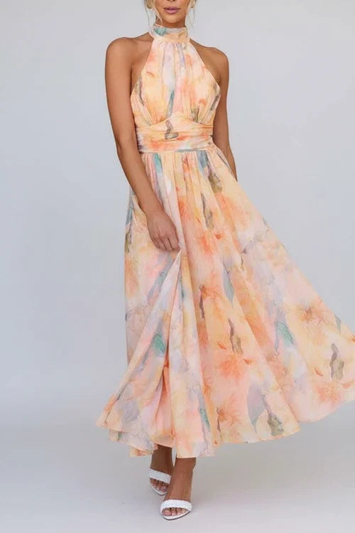 Floral A-Line Maxi Dress for Women | Elegant Summer Fashion