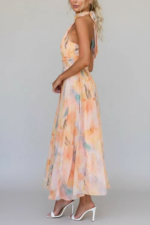 Floral A-Line Maxi Dress for Women | Elegant Summer Fashion