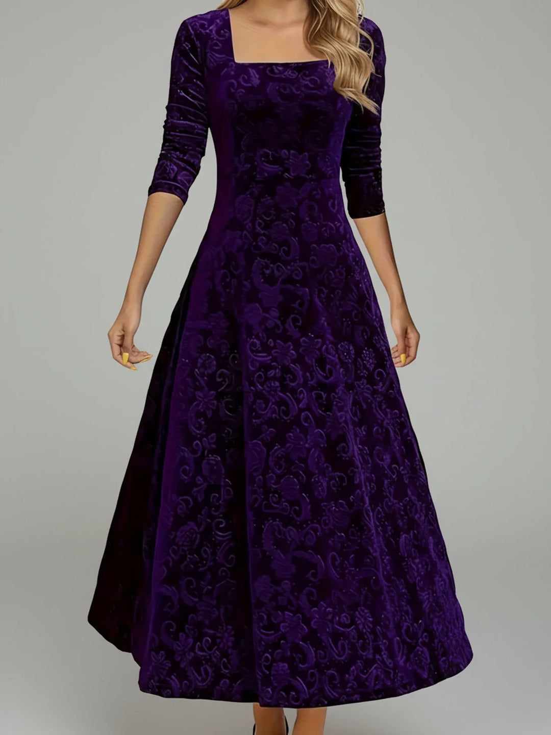 Floral A-Line Midi Dress for Women | Elegant Summer Fashion