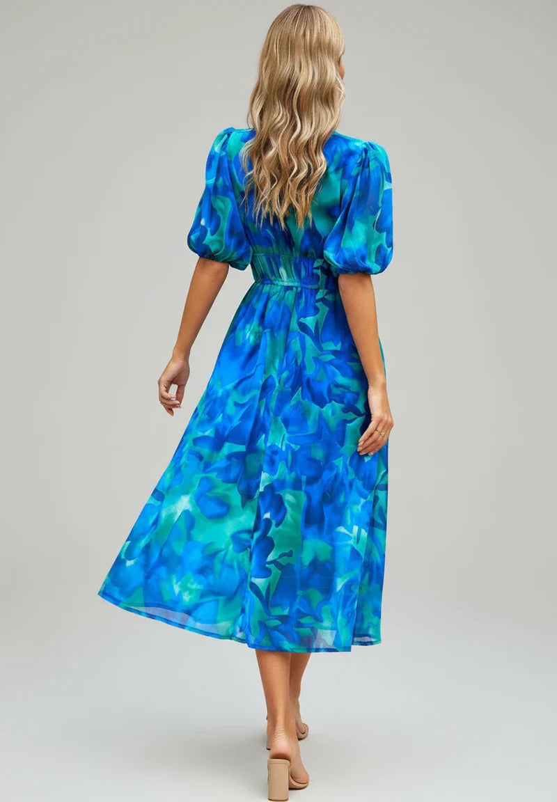 Floral A-Line Midi Dress for Women | Stylish Summer Outfit