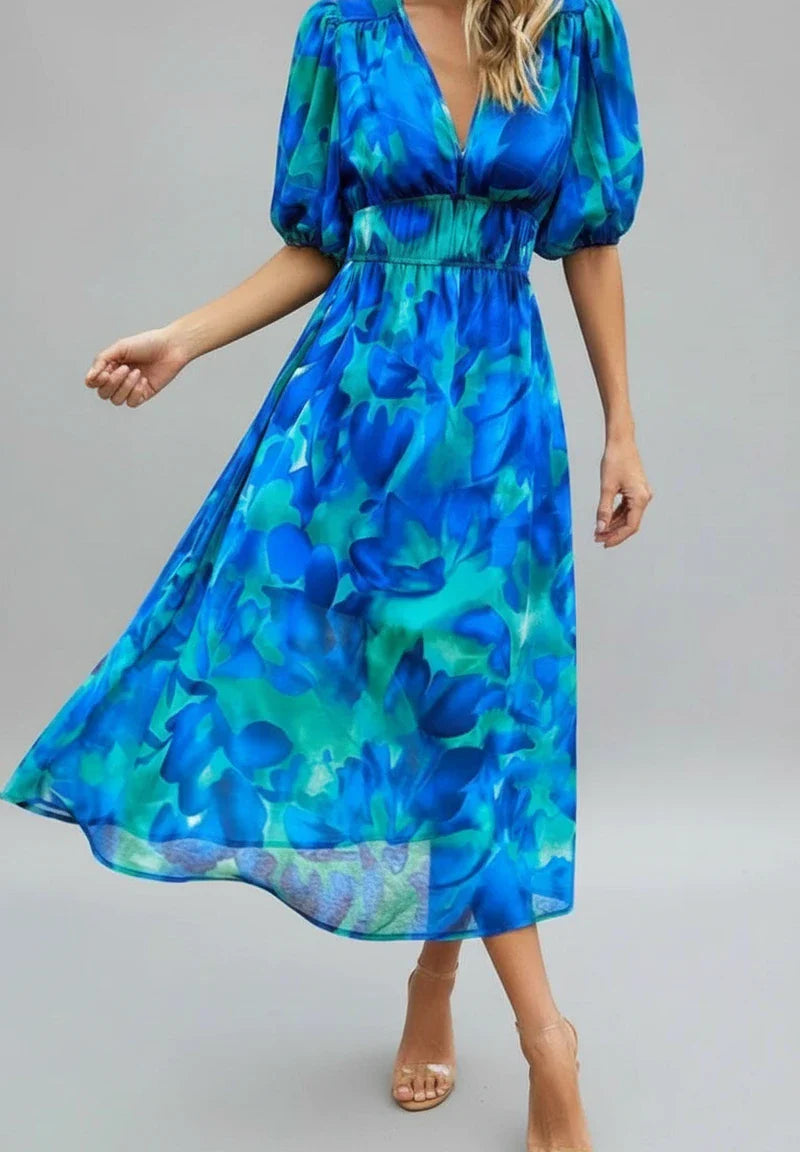 Floral A-Line Midi Dress for Women | Stylish Summer Outfit