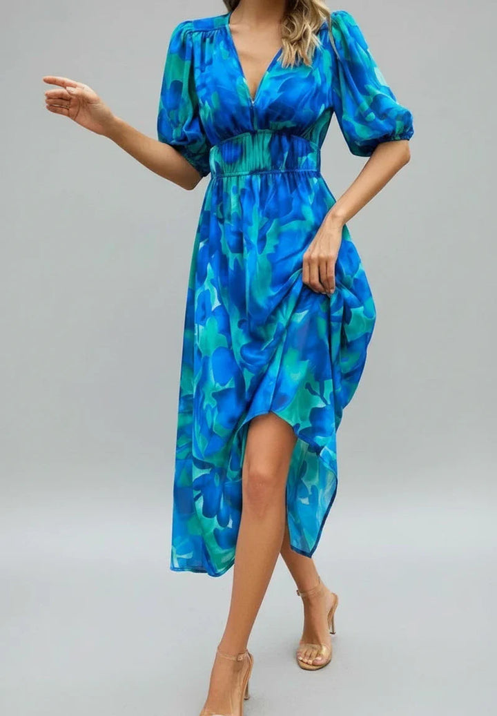 Floral A-Line Midi Dress for Women | Stylish Summer Outfit