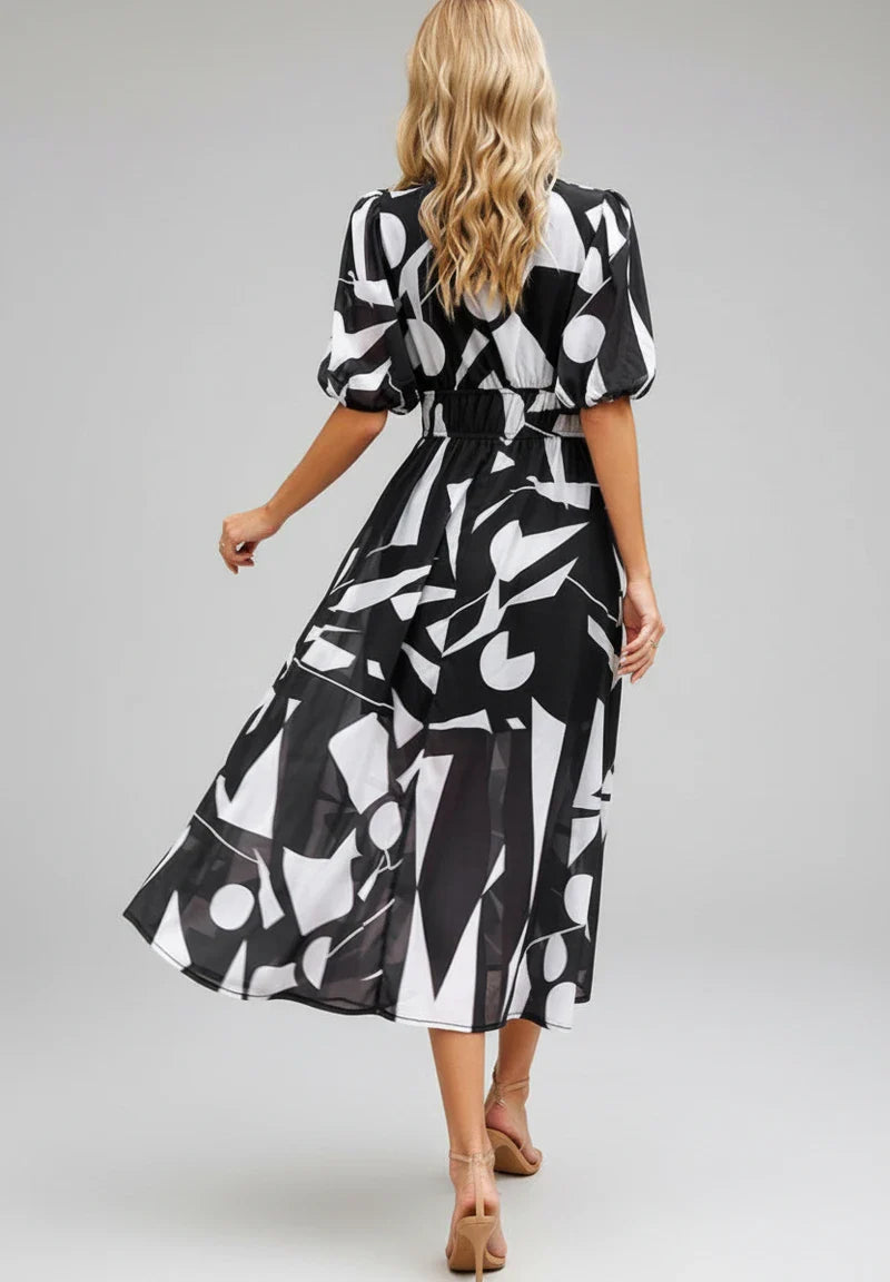 Floral A-Line Midi Dress for Women | Stylish Summer Outfit