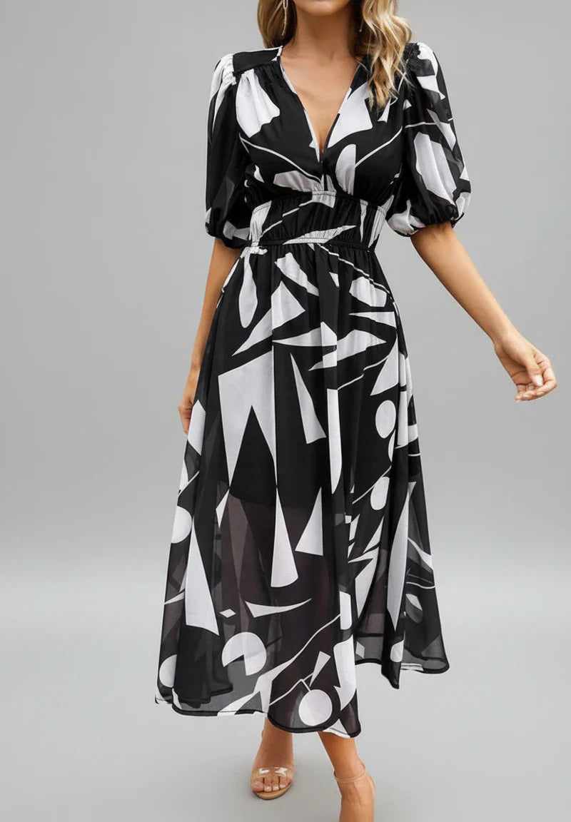 Floral A-Line Midi Dress for Women | Stylish Summer Outfit