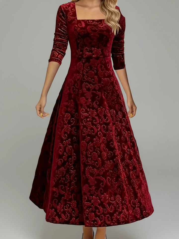 Floral A-Line Midi Dress for Women | Elegant Summer Fashion