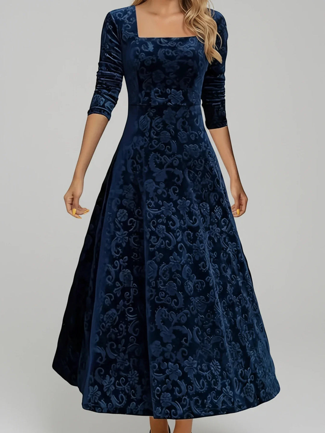 Floral A-Line Midi Dress for Women | Elegant Summer Fashion
