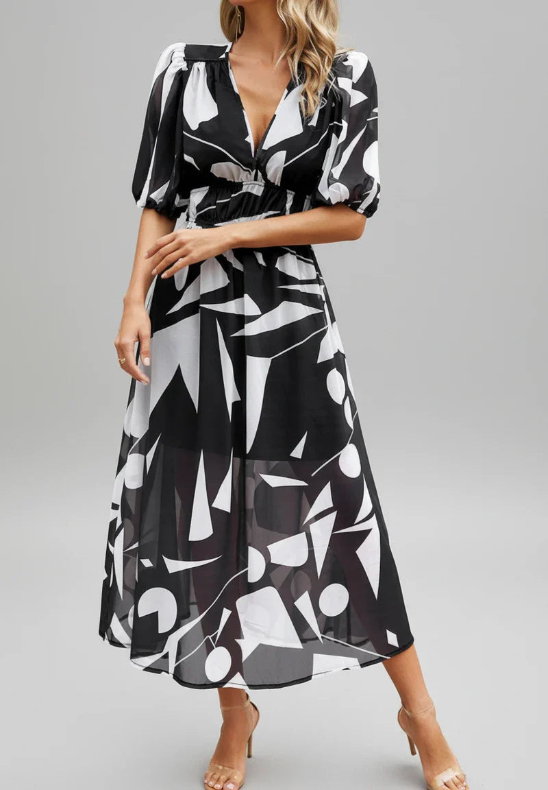Floral A-Line Midi Dress for Women | Stylish Summer Outfit