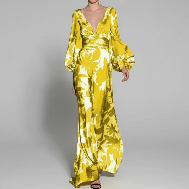 Elegant Floral Evening Maxi Dress for Women