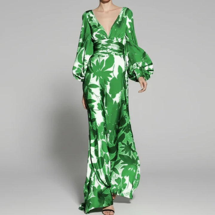 Elegant Floral Evening Maxi Dress for Women