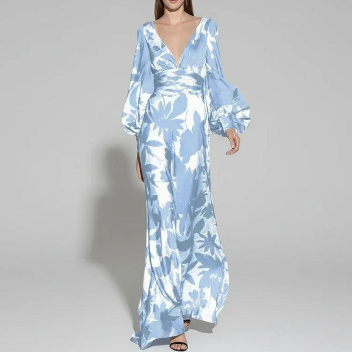 Elegant Floral Evening Maxi Dress for Women