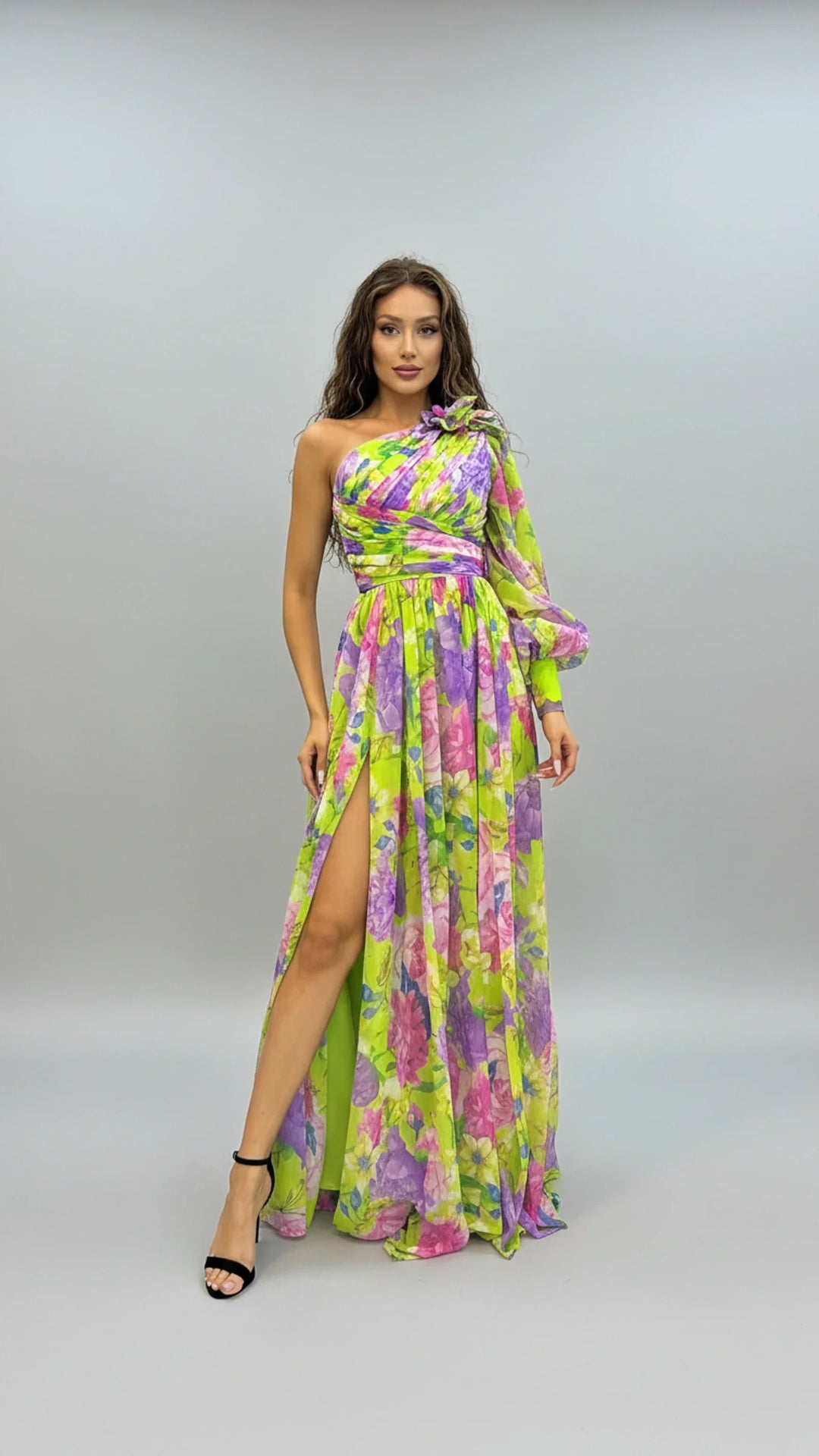 Floral One Shoulder Maxi Dress for Women | Elegant Summer Fashion