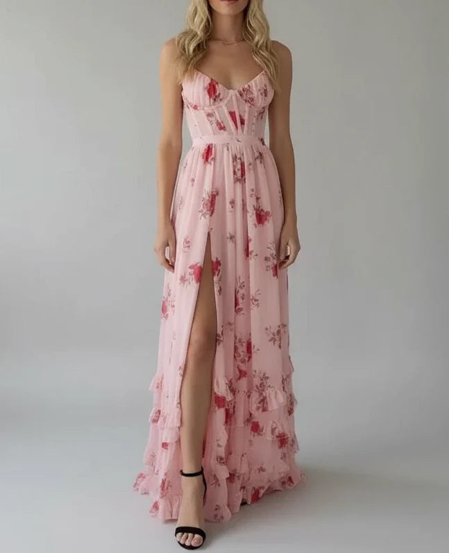 Elegant Floral Spaghetti Strap Maxi Dress for Women