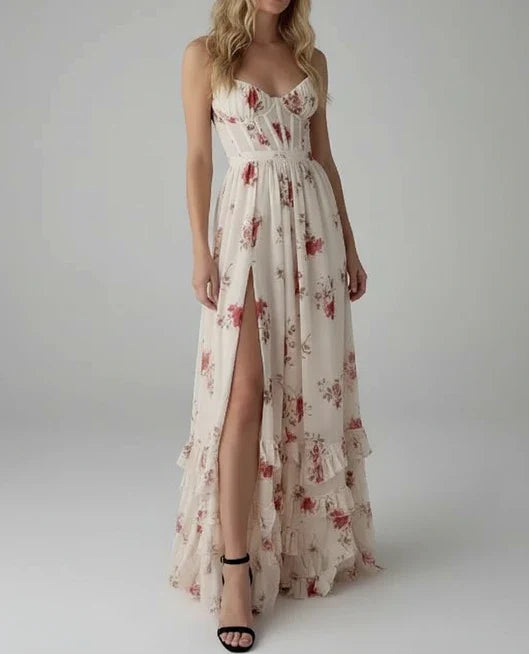 Elegant Floral Spaghetti Strap Maxi Dress for Women