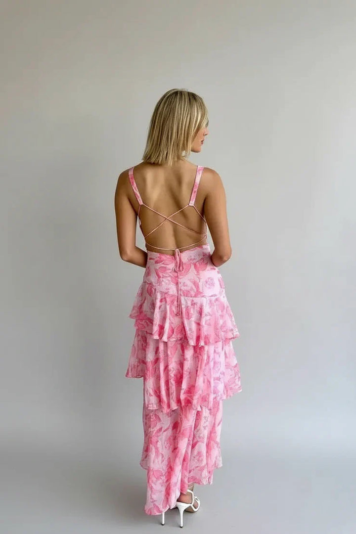 Floral V-Neck Maxi Dress for Women | Stylish Summer Sundress