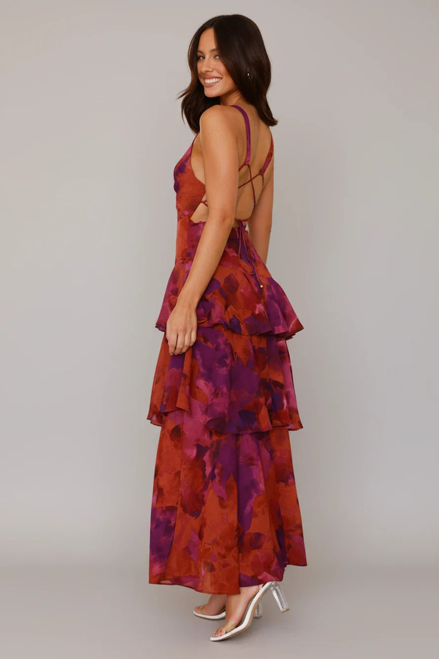 Floral V-Neck Maxi Dress for Women | Stylish Summer Sundress