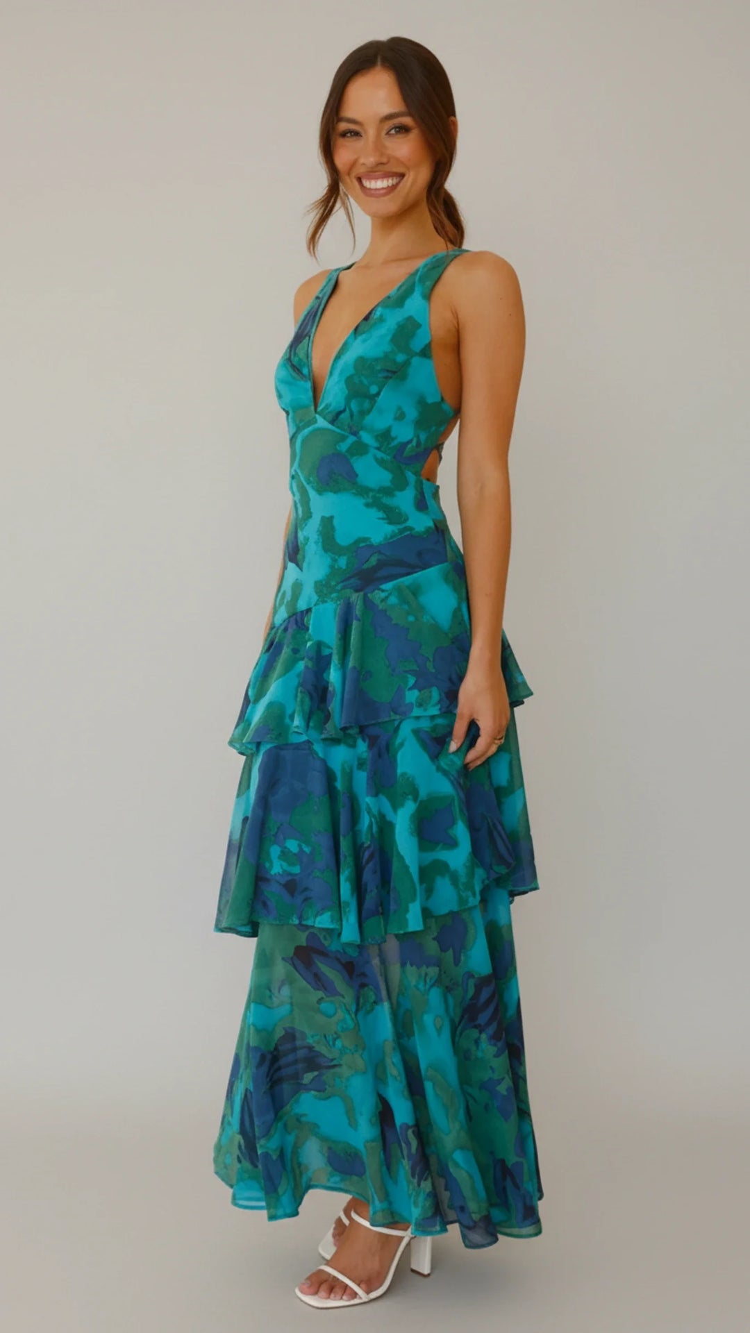 Floral V-Neck Maxi Dress for Women | Stylish Summer Sundress