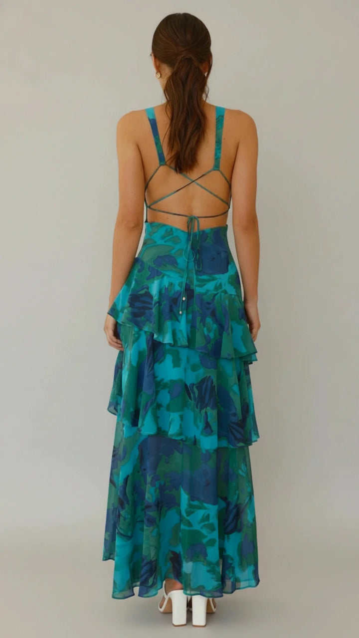 Floral V-Neck Maxi Dress for Women | Stylish Summer Sundress