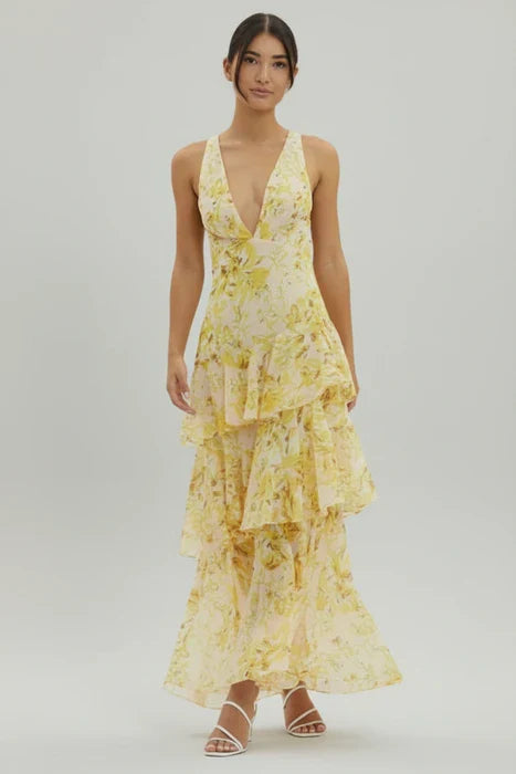 Floral V-Neck Maxi Dress for Women | Stylish Summer Sundress