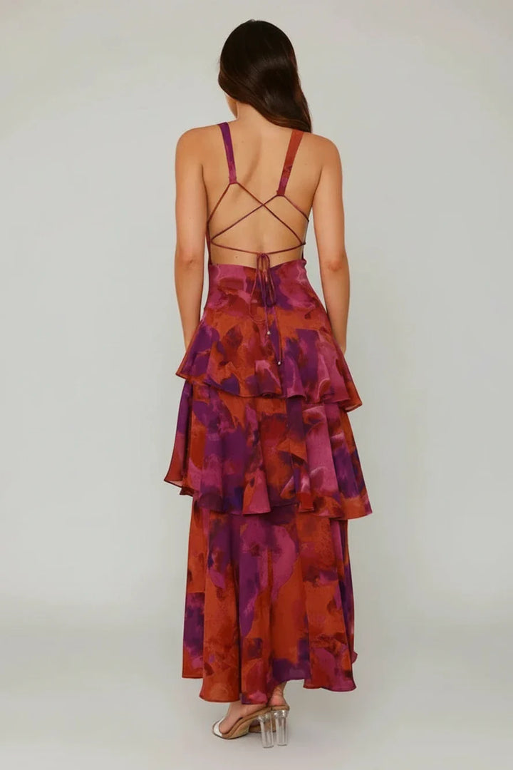 Floral V-Neck Maxi Dress for Women | Stylish Summer Sundress