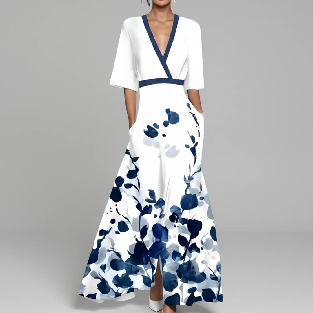 Floral Wrap Maxi Dress for Women | Elegant Summer Fashion