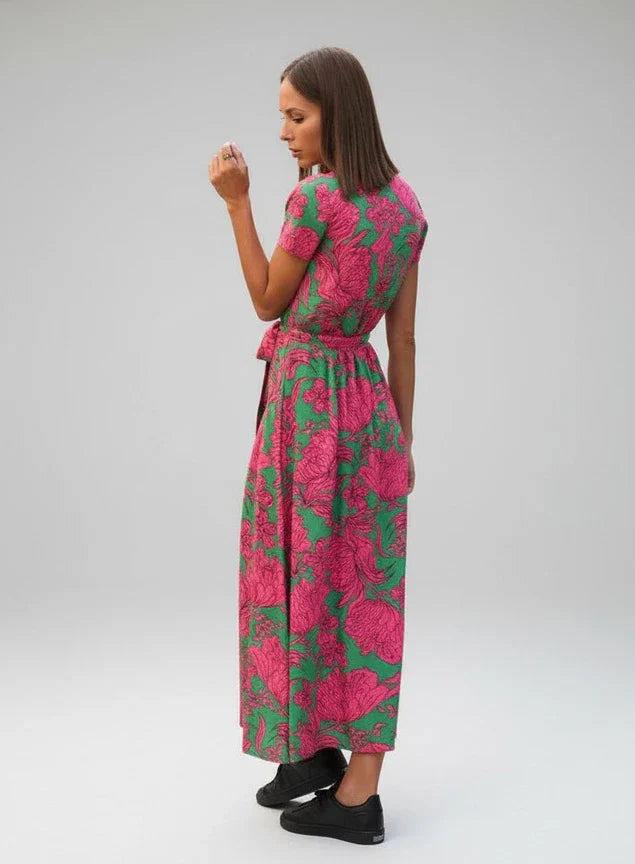 Floral Wrap Midi Dress for Women | Stylish Floral Dress